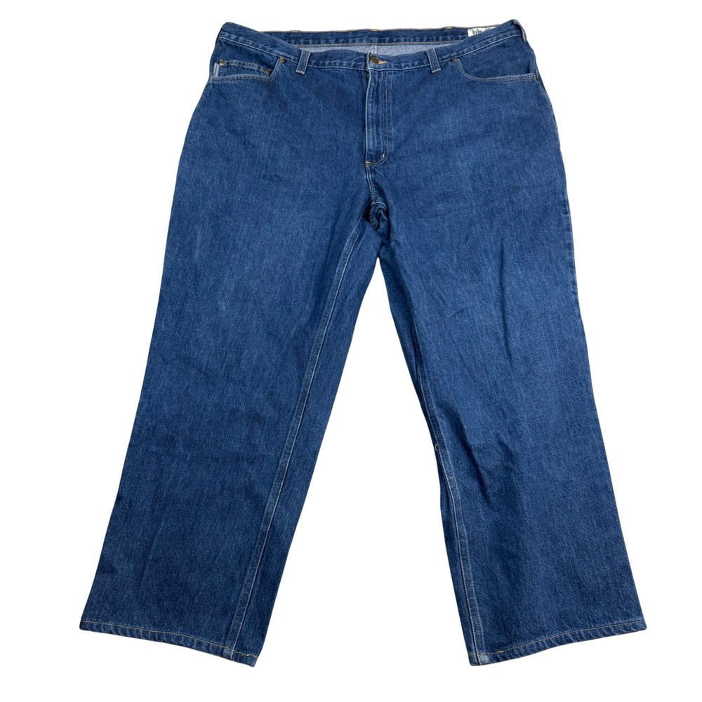 Carhartt Relaxed Fit Jeans Mens 44x32 Blue Denim Work Pants 381-83 Medium Wash